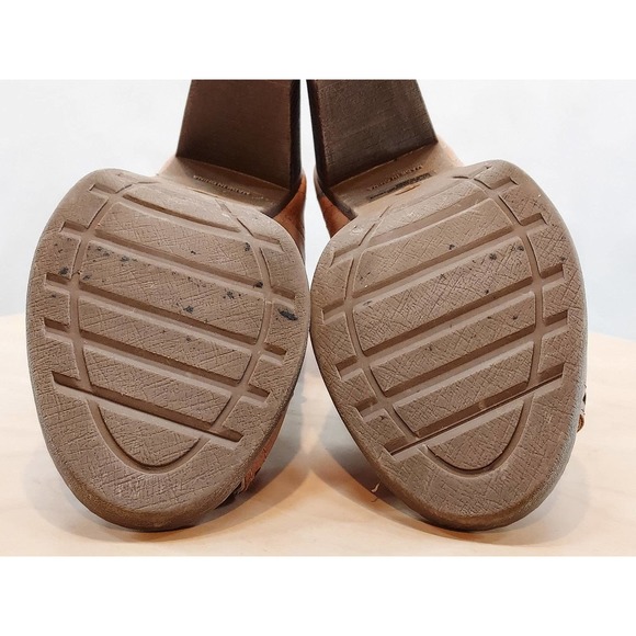 ETC by Rue 21 Peep Toe Tan Faux Leather Block Heel Womens Size 8/9 - Picture 10 of 11